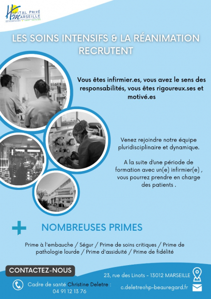 Recrutement service réanimation